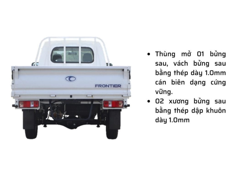 kết cấu thùng lửng thaco frontier tf230